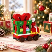 2pcs/6pcs/452+Pcs Christmas Building Blocks Set, Christmas Building Blocks Assembly Set, Christmas Train Building Blocks, Christmas Wreath Building Blocks, Miniature Building Blocks, Display Decor, Adult Christmas Gift - Multi-color Christmas Toy Train - View 7