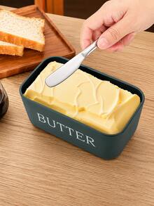 1pc Butter Dish With Lid And Butter Knife, Butter Storage Box With Built-In Spreading Slot, Fits East And West Coast Butter Sticks, Refrigerator Countertop Butter Box, Suitable For Kitchen, Dining Table, Breakfast, College Dorm Essentials - Multiple Styles and Colors - View 6