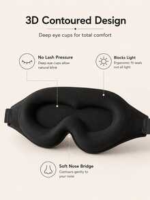 3D Contoured Sleep Mask, Memory Foam Zero Pressure Blackout Sleep Mask, Adjustable Strap Soft Travel Nap Eye Mask, 3 Colors Available, Suitable For Home, Office, Airplane Use - Multicolor - View 5