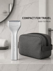 Rechargeable Reciprocating Foil Shaver For Men, Compact Electric Body Hair Groomer For Chest, Arms And Legs, Removable Foil Head, 300mAh Battery, Type-C Charging, 4 Battery Indicators, Silver/Gray - Multicolor - View 10
