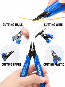 1pc Blue Flat Side Cutter Pliers Professional Jewelry Tool Set Suitable For Trimming, Beading And Cutting, Metal Wire Cutting Pliers - Blue - View 2