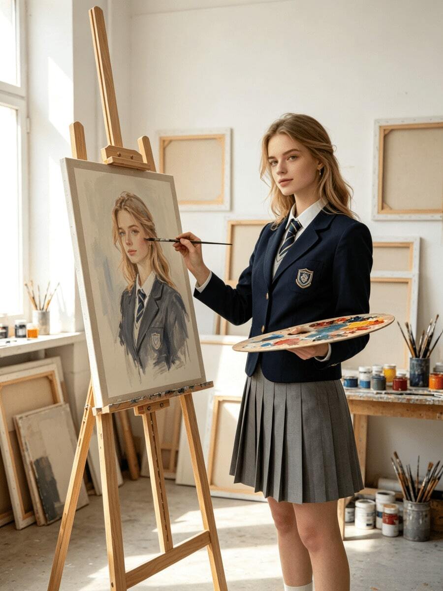 1pc Solid Wood Triangle Display Easel (5 Sizes Optional: 50/70/90/120/175cm), Freely Adjustable Height, Stable Triangle Support Without Shaking, Suitable For Studio Hand Painting, Store Posters And Desktop Decorative Painting Display - Multiple Specifications - View 1