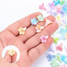 60 hạt spacer hoa kèn nhỏ màu kẹo acrylic, phù hợp làm trang sức như vòng tay, dây chuyền, dây đeo điện thoại, trang trí bút, phụ kiện tóc, trang trí quần áo và phụ kiện trang trí - Nhiều màu - Xem 4