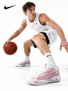 Nike New JORDAN LUKA 77 Men's Performance Breathable Lightweight Basketball Shoes - White/Red - View 1