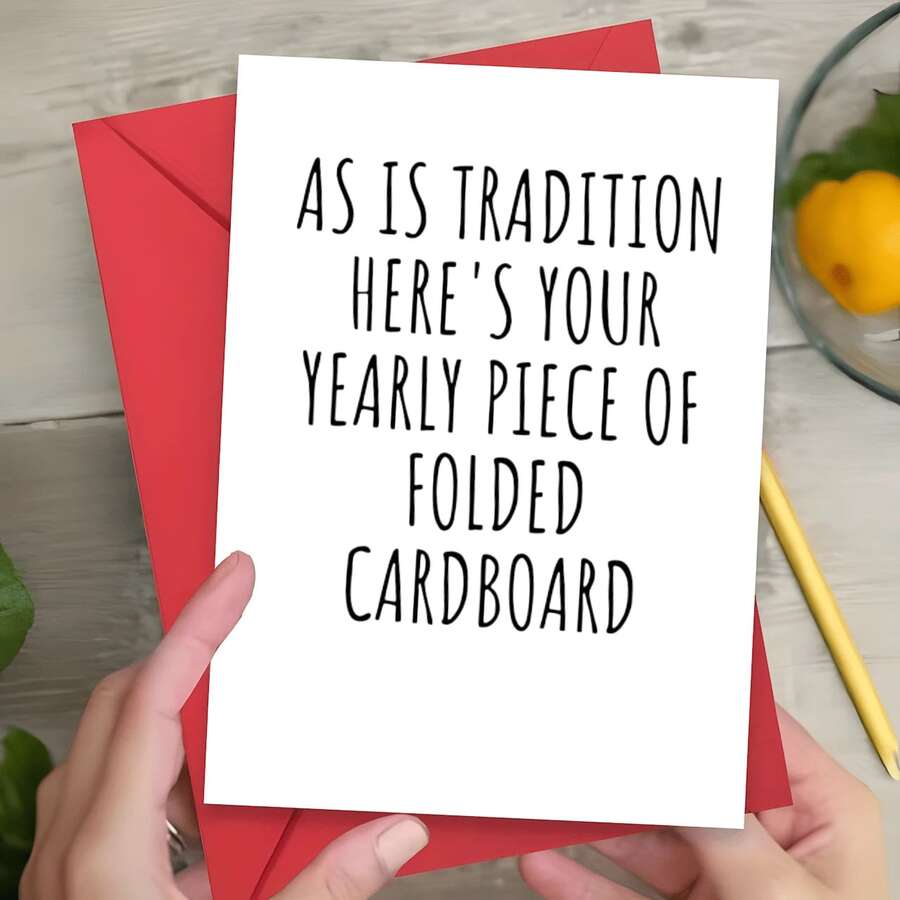 OBOVAY 1pc Premium Paper Humorous Traditional Folding Greeting Card, Universal Christmas Holiday Greeting With Envelope, Warm, Funny, Playful, Express Love And Joy To Family, Friends, Colleagues, Suitable For All Occasions, Christmas Card With Envelope - A - View 1