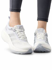 Adidas Sepatu lari wanita model baru dengan bagian atas berbahan jala yang bernapas, ringan, dan menyerap guncangan. - Putih/Biru Muda - View 2