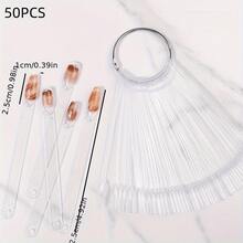 50PCS Nail Art Color Chart Display - Elegant Fan-Shaped Color Palette For Samples And Application, Transparent Design, Suitable For Salon And Home Use, Nail Studio Set - View 2