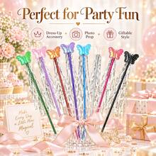 1pc Butterfly Fairy Wand With Shiny Streamers, Colorful Party Prop For Cosplay, Dress Up And Photo Use - Multicolor - View 7