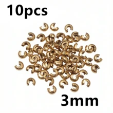 10pcs Stainless Steel Round Covers Crimp End Beads 3 4 5mm Stopper Spacer Beads For DIY Jewelry Making Findings Supplies - Crimp Beads - View 11