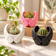 1pc Aesthetic 3D Printed Angel Wings Decorative Flower Pot, Unique Artistic Style Planter, Multi-Purpose Home Decor, Suitable For Indoor Balcony Desktop Garden Decoration - Multiple Styles - View 9