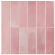 Self-Adhesive Anti-Splash Wall Tiles, Pink Gradient Long Subway Tiles, 2D Flat Self-Adhesive Wall Stickers, Glossy Waterproof Oil-Resistant Removable Mosaic Tile Stickers, Kitchen, Bathroom, RV, Laundry Room Wall Decor - Pink Large Size - View 11