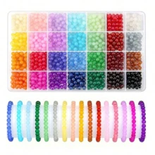 40/28 pcs Manik-manik Campuran Warna 6mm untuk Gelang, Kalung, Rantai Ponsel DIY, Kerajinan Tangan Kreatif, Aksesori Perhiasan Buatan Tangan Desain Unik - MultiWarna - View 10