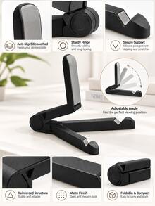 Foldable Tablet Stand, Adjustable Multi-Angle Desktop Tablet Holder, 1pc Portable Folding Phone And Tablet Stand With Anti-Slip Pad, Universal Desktop Stand Compatible With 4-10 Inch Tablets And 4-7 Inch Smartphones, Hands-Free Viewing For Office, Study, Travel - Multicolor - View 10