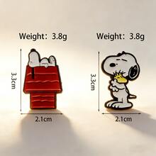 2PCS Snoopy Themed Badge Bag Decoration Set, Perfect For Clothes, Canvas Bags, Baseball Caps, Adding Cute Charm And Distinctiveness, Creating Personalized Apparel, Also Suitable As Decorative Elements For Gift Packaging - Multicolor - View 4