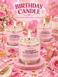 Vela Perfumada de Bolo de Aniversário, Pote de Cera de Soja, Com Contas de Açúcar Coloridas, Fragrância Doce de Creme de Baunilha, Aroma Duradouro, Adequado para Quarto, Sala de Estar, Escritório, Estudo, Festa, Decoração de Mesa, Presente de Aniversário Divertido, Casamento, Natal, Presente de Feriado, Celebração - Várias fragrâncias 2 - Visão 10