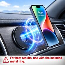 Upgraded Car Magnetic Phone Holder, Strong Magnetic Attachment Stable No Shake 360° Rotation Navigation Bracket, Fits Instrument Panel Air Vent, Universal Design Quick Installation One-Handed Operation Multi-Scene Applicable - A - View 6