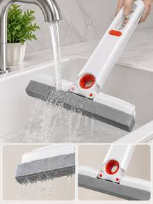 4pcs/1set (1 White Handle + 3 Mop Heads) Mini Mop With Self-Squeeze Mechanism, Portable White Synthetic Fiber Cleaning Tool, Suitable For Home, Living Room, Bedroom, Furniture And Window Cleaning, Window Cleaning Tool, Modern Mini Mop, Compact Design - Multiple Styles and Colors - View 5