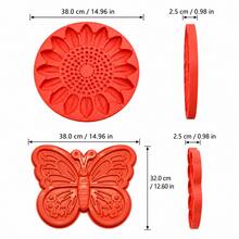 1pc DIY Sunflower & Butterfly Cement Stepping Stone Mold, Includes 12-Color Paint Set, Reusable Garden Path Stone Making & Lawn Art Decor Tool - A - View 8