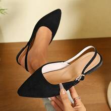 2026 Spring/Summer New Women's Pointed Toe Hollow Bow Flat Loafers - Black - View 5