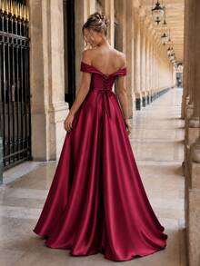 VIPGIRL Women Prom Dresses, Semi Formal Dress, For Birthday, Wedding Guest, Graduation Homecoming Party Dress Spring Elegant Fall - Burgundy - View 4