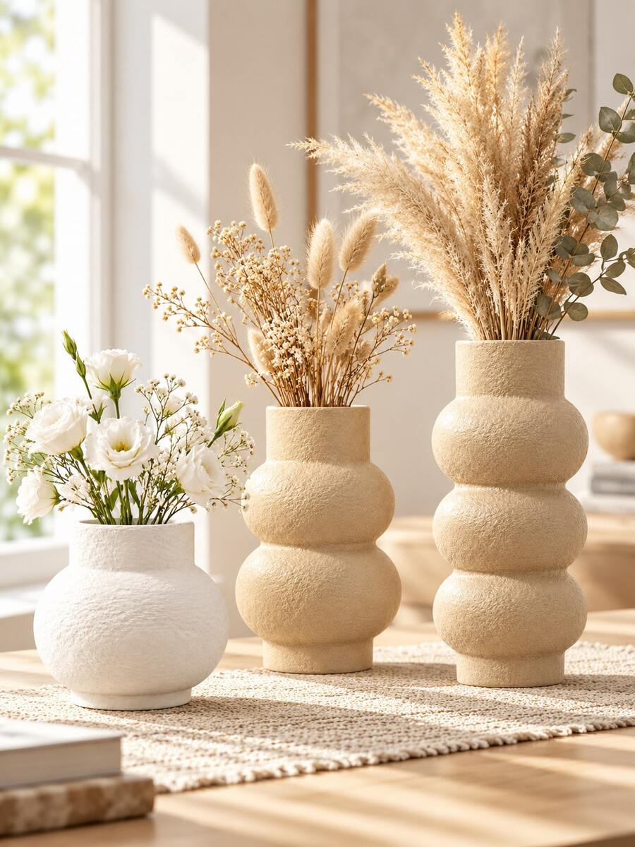 Vase, Home Decor, Living Room Tabletop Ornament, Decorative Vase, Modern Country Style Centerpiece, Kitchen Shelf, Coffee Table, Dining Room, Bathroom, Home Shelf Decoration. - Multicolor - View 1