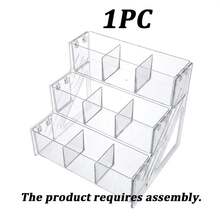 1pc Multi-Layer Transparent Acrylic Tea Bag Storage Box, 9 Compartments, Desktop Tea Bag Storage Rack, Transparent Coffee Spice Bag Display Stand, Multi-Functional Desktop Organizer Box, Suitable For Cosmetics, Stationery, Washi Tape And Small Accessories Storage - Multicolor - View 8