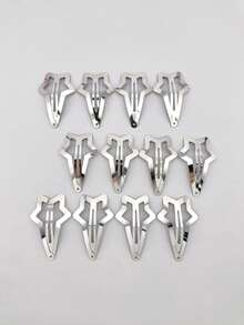 12pcs/Bag 5cm White K-Color Five-Pointed Star BB Clips - Silver - View 6