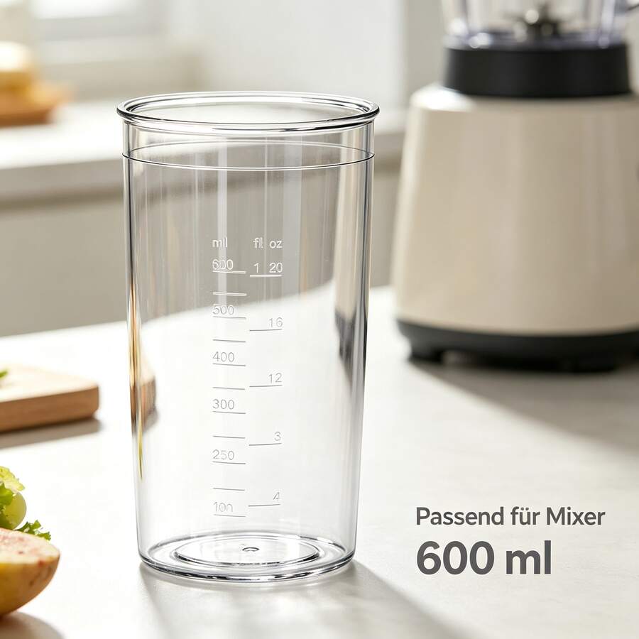 600 Ml Household Mixing & Measuring Jug, Sturdy Durable Measuring Cup For Blenders & Measuring Devices - Transparent - View 1