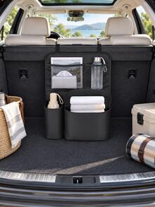 Car Trunk Storage Organizer Bag, Hanging Rear Seat Back Storage Bag, 1/2/3pcs Multi-Pocket Cargo Storage Bag With Mesh Pockets And Large Flap Pocket, 25 X 45 Cm, Rear Seat Storage Organizer Bag, Suitable For SUV, Sedan, Hatchback Car Trunk Storage, Interior Accessories - A - View 6