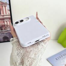 適用於 iPhone 18 Duo 折疊手機保護殼，Ins 馬卡龍純色親膚觸感外殼，分體雙件式設計，細膩矽膠手感全包防摔防髒，極簡中性保護外殼 - 淡紫色 - 查看 4