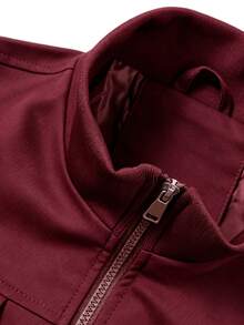 Jaket Kerja Luar Ruangan Pria, Jaket Lengan Panjang Warna Burgundy, Musim Gugur/Dingin - Burgundy - View 8