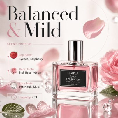 Rose Scented Hair & Body Mist 30ml | Alcohol-Free Pure Romantic Elegant Unforgettable Long-Lasting Rose Fragrance Suitable For Commute Date Party Travel Home All Day Use | Dual Use For Body & Hair Birthday Valentine's Day Gift For Women Personal Use & Gifting