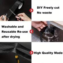 1pc Car Anti-Scratch Carbon Fiber Film, Self-Adhesive, Car Door Sill Protector Strip, Universal Car Accessory, Car Door Entrance Protector Strip, Suitable For Sedan, SUV, Truck - A - View 5