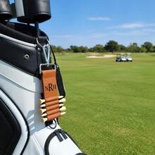 Personalized Engraved Leather Golf Ball Bag Tag With Ball Holder, Custom Gift For Golf Enthusiasts, Leather Golf Ball Holder Tag, Customized Golf Accessories, Leather Golf Ball Holder, Ball Holder Tag - Multicolor - View 3