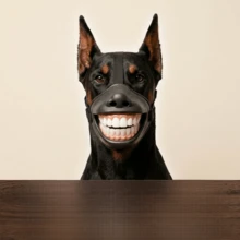 New Funny Dog Laughing Teeth Mouth Sleeve Travel Decorative Accessory - Black - View 2