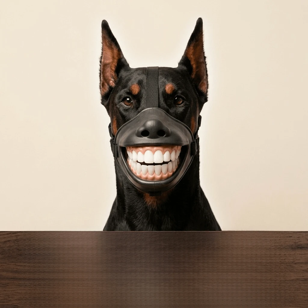 New Funny Dog Laughing Teeth Mouth Sleeve Travel Decorative Accessory