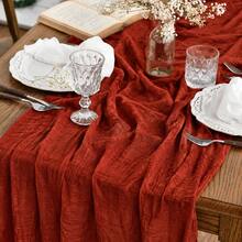 5 Packs Terracotta Cheesecloth Table Runner,Soft Airy Flowy Draped Fabric Table Decor, Lightweight Breathable Boho Table Decorations For Wedding Banquet, Bridal Shower, Baby Shower, Engagement Party, Wedding, Holiday Dinner, Farmhouse Celebration - Rust Red - View 2