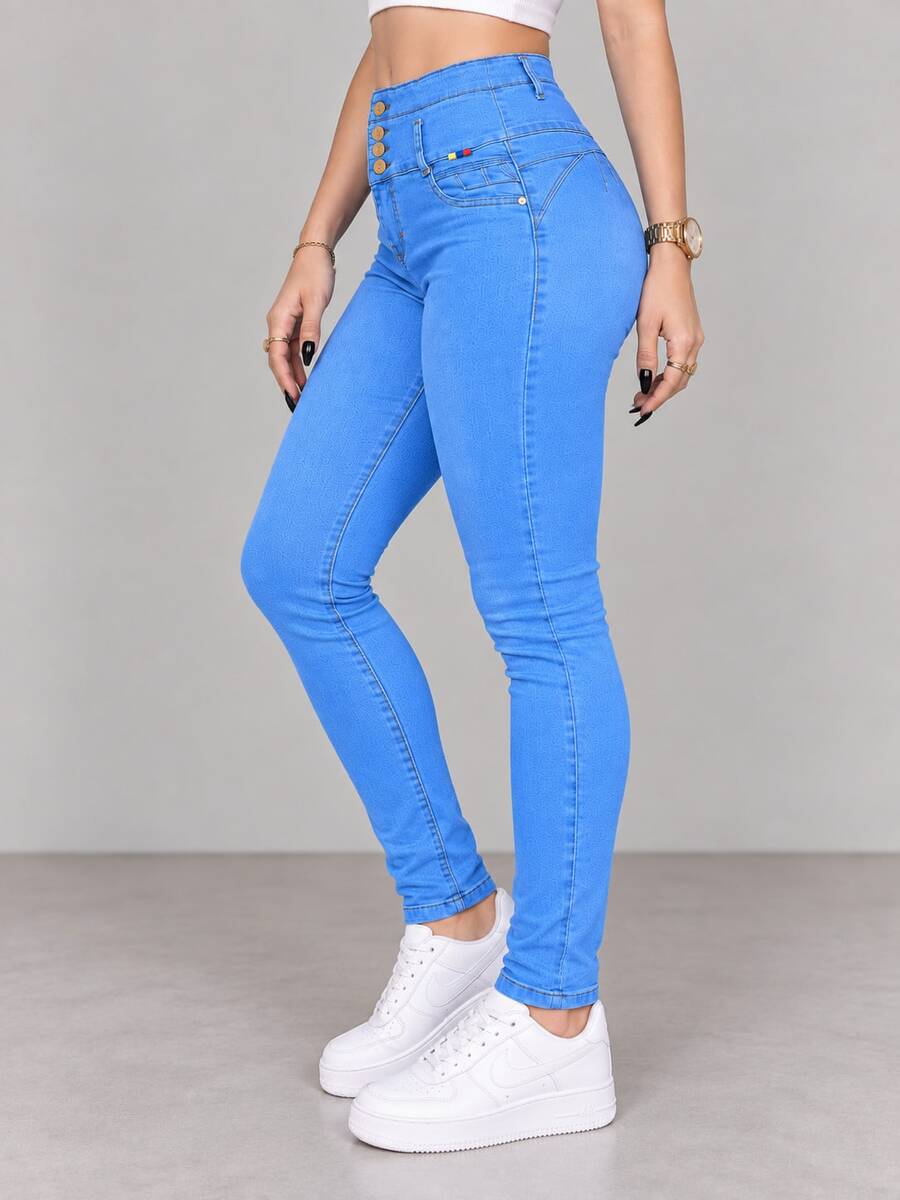 RC Romero Collection Women Jeans - Dusty Blue - View 1