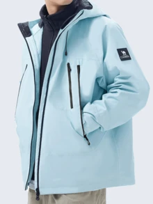 CAMEL CROWN Women's 3-In-1 Waterproof Jacket With Fleece Liner, Hooded Windproof Outdoor Coat, Warm Detachable Fleece Inner Jacket For Hiking Camping Travel - Moonlight Blue - View 2