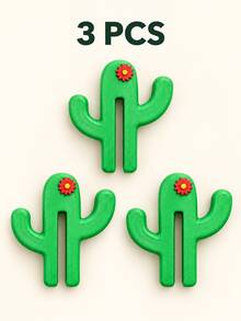 Cactus Shower Glass Hook, Cute Green Multifunctional Towel & Bathrobe Rack, Suitable For 8mm Frameless Glass, Drill-Free Bathroom Storage Hook, Can Hang Clothes, Bath Sponges & Toiletries - Multicolor - View 9