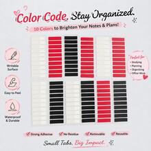 Multi-Pack 3-Color Transparent Self-Adhesive Labels, Writable Index Tabs, Easy-Tear Removable File Markers, Suitable For Notebooks, Books, Storage, Office And School Supplies - one-size - View 6