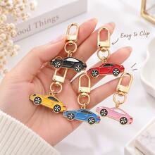 1pc Sports Car Keychain, 2D Enamel Style Car Pendant, With Gold Rotating Buckle, Mini Bag Charm, Suitable For Car Enthusiasts, Can Be Used For Keys And Backpacks, 5 Colors Available - Quantity - View 6