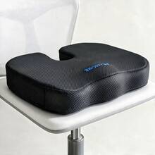 Double Layer Mesh Breathable Memory Foam Slow Rebound Seat Cushion, Embroidered Craftsmanship, Hip Protection Seat Cushion, Mobility Scooter, Office Chair Seat Cushion, Zipper Design, Removable Washable Cover - 1PC - View 7