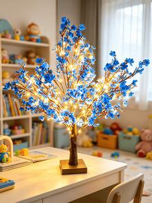 1PC Starry LED Tree Light 60 Beads 55CM, USB & 3AA Battery Dual Power, Warm Light Desktop Decorative Lamp, Autumn/Winter Christmas Thanksgiving Housewarming Gift Birthday Party Home Desktop Ornament - Yellow - View 5