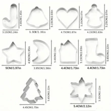 10pcs Christmas Cookie Cutter Set - Mini Party Cookie Cutters, Including Star, Angel, Bell, Snowflake, Christmas Tree And Other Fun Shapes, Perfect For Christmas Gifts And Making Christmas Decorations - View 3