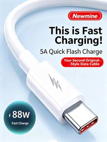 Newmine XT11 Data Cable Anti-Breakage Liquid Silicone Soft Rubber Durable Dual-Chip Design 5A High Current Charging + Data Transfer Strong Compatibility High-Quality National Standard Copper Core Light Gray - Light Grey - View 1
