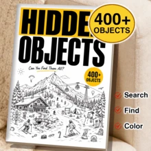 Winter Snow Field Treasure Hunt: Snowy Skiing Themed Hidden Object Painting, 400+ Hidden Items, Screen-Free Stress Relief Puzzle Book - HCYPSZ205-1 - View 6