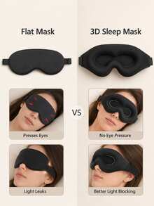 3D Contoured Sleep Mask, Memory Foam Zero Pressure Blackout Sleep Mask, Adjustable Strap Soft Travel Nap Eye Mask, 3 Colors Available, Suitable For Home, Office, Airplane Use - Multicolor - View 6