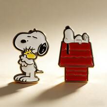 2PCS Snoopy Themed Badge Bag Decoration Set, Perfect For Clothes, Canvas Bags, Baseball Caps, Adding Cute Charm And Distinctiveness, Creating Personalized Apparel, Also Suitable As Decorative Elements For Gift Packaging - Multicolor - View 2