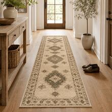 1pc Vintage Bohemian Diamond Pattern Long Runner Rug, Retro Long Floor Mat, Soft Skin-Friendly Fabric With Non-Slip Backing, Durable And Easy To Clean, Suitable For Hallway, Entryway, Kitchen, Bedside, Perfect For Daily Country Farmhouse Home Decor - Multicolor - View 2